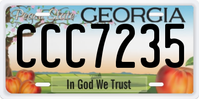 GA license plate CCC7235