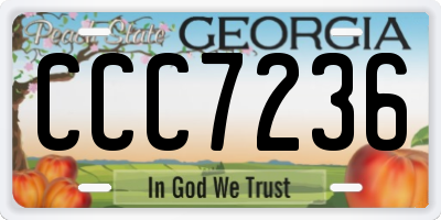 GA license plate CCC7236
