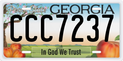 GA license plate CCC7237