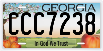GA license plate CCC7238