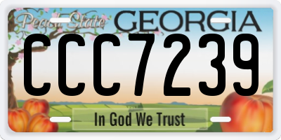 GA license plate CCC7239