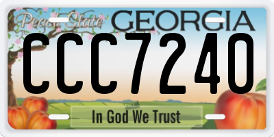 GA license plate CCC7240