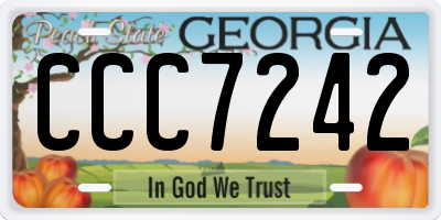 GA license plate CCC7242