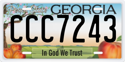 GA license plate CCC7243