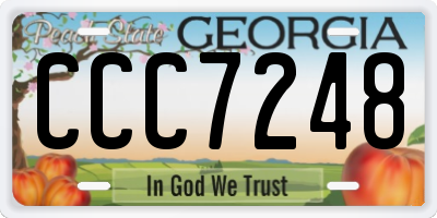 GA license plate CCC7248