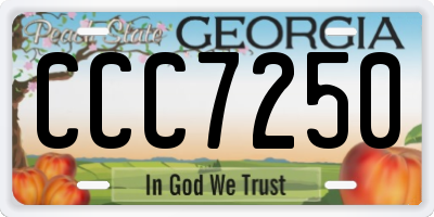 GA license plate CCC7250