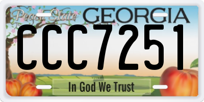 GA license plate CCC7251