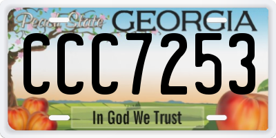 GA license plate CCC7253