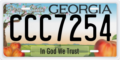 GA license plate CCC7254