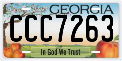 GA license plate CCC7263