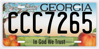GA license plate CCC7265