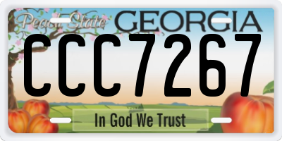 GA license plate CCC7267