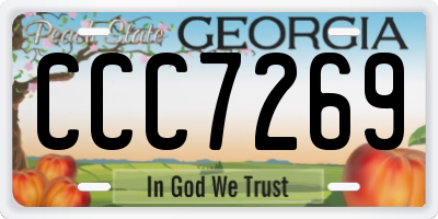 GA license plate CCC7269