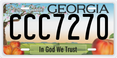 GA license plate CCC7270
