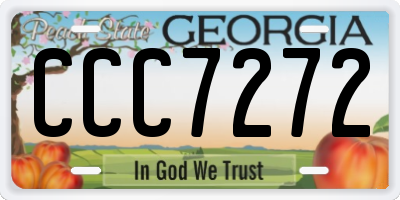 GA license plate CCC7272