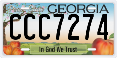 GA license plate CCC7274