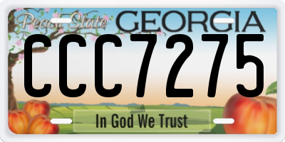 GA license plate CCC7275