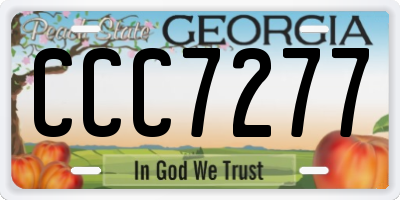GA license plate CCC7277