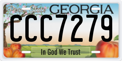 GA license plate CCC7279