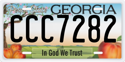 GA license plate CCC7282
