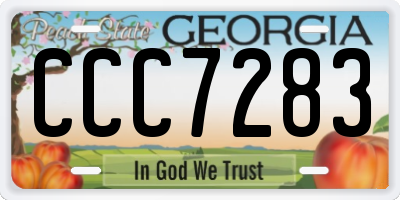 GA license plate CCC7283