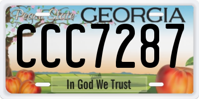 GA license plate CCC7287