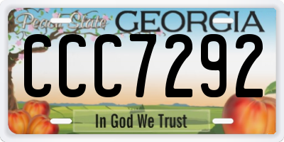 GA license plate CCC7292