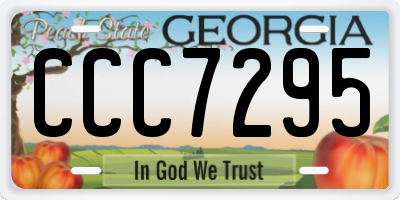 GA license plate CCC7295