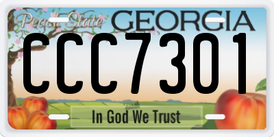 GA license plate CCC7301