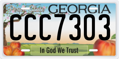 GA license plate CCC7303
