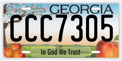 GA license plate CCC7305