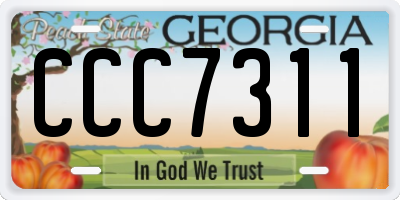 GA license plate CCC7311