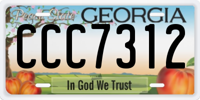 GA license plate CCC7312