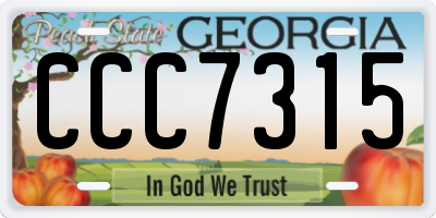 GA license plate CCC7315