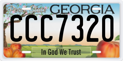 GA license plate CCC7320