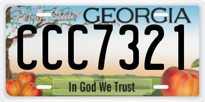 GA license plate CCC7321