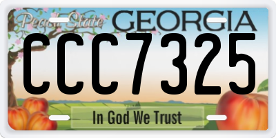 GA license plate CCC7325