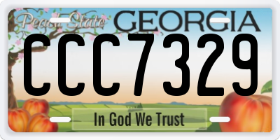GA license plate CCC7329