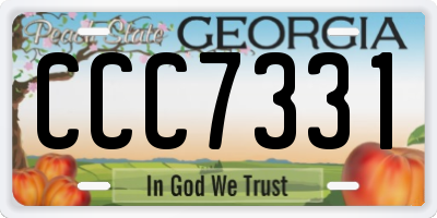 GA license plate CCC7331