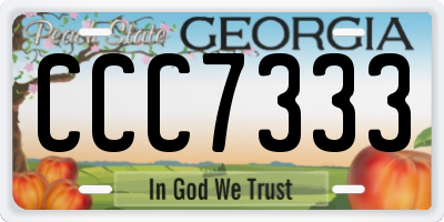 GA license plate CCC7333