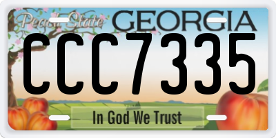 GA license plate CCC7335