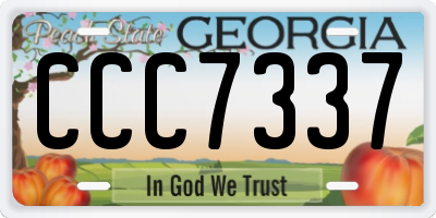 GA license plate CCC7337
