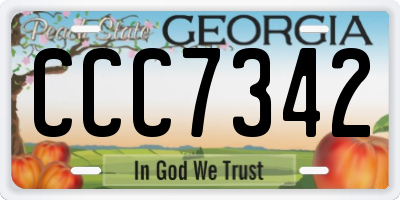 GA license plate CCC7342