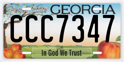 GA license plate CCC7347