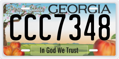GA license plate CCC7348
