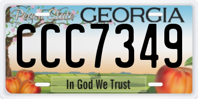 GA license plate CCC7349