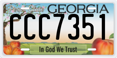 GA license plate CCC7351
