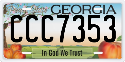 GA license plate CCC7353