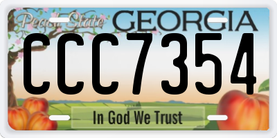 GA license plate CCC7354