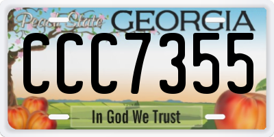 GA license plate CCC7355